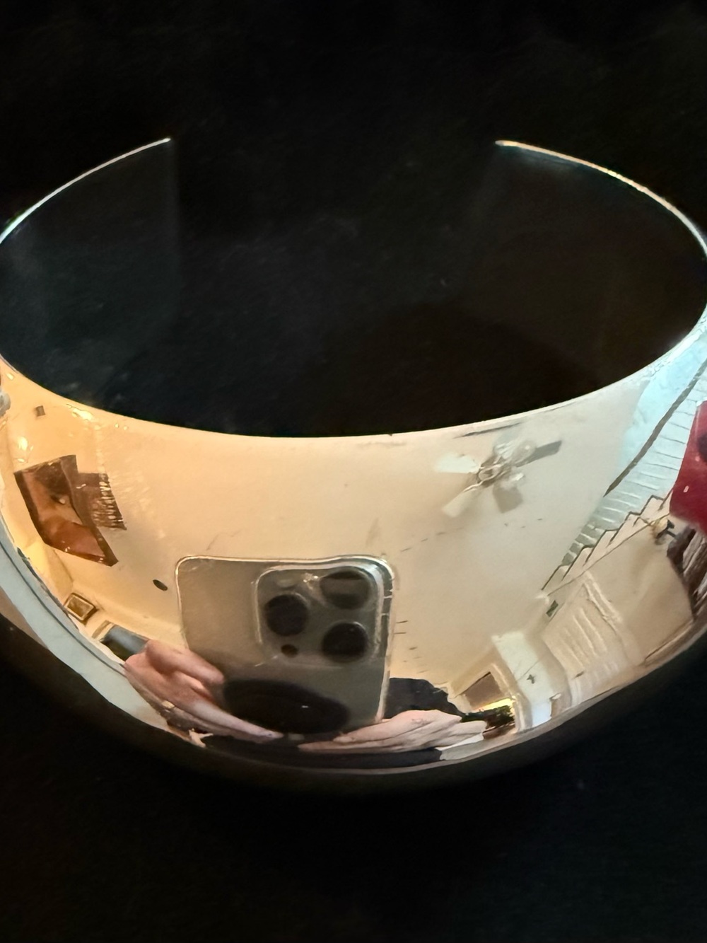 Wide Polished Metal Cuff Bracelet - Silver Tone
